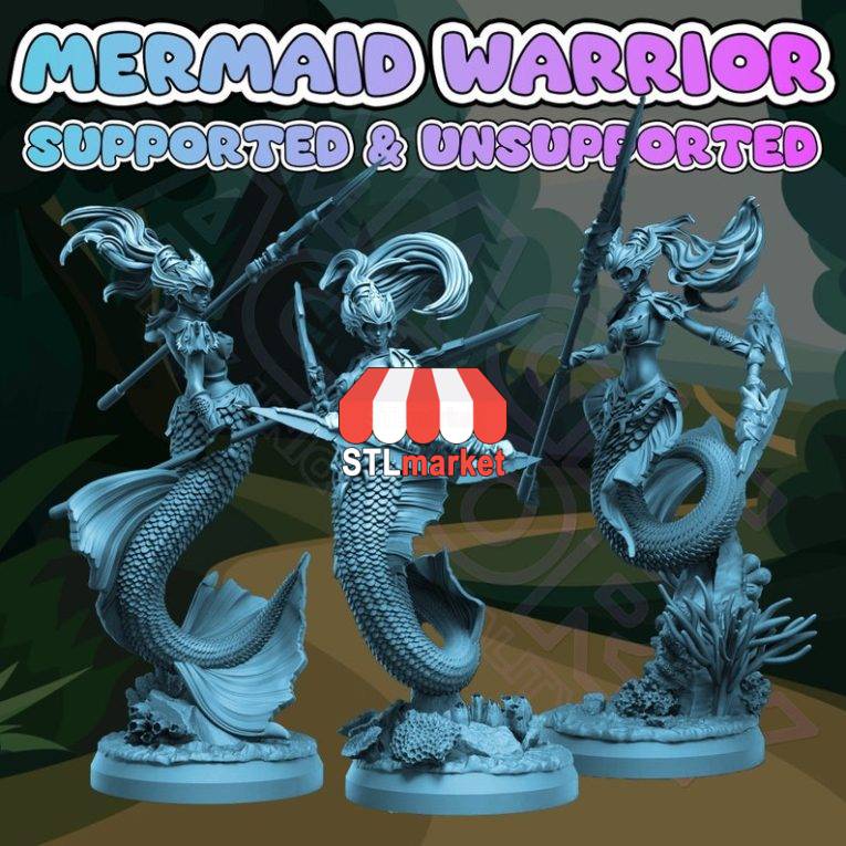 Mermaid-Warrior-Figure-STL-Model-Sexy-Mermaid-Wa_2