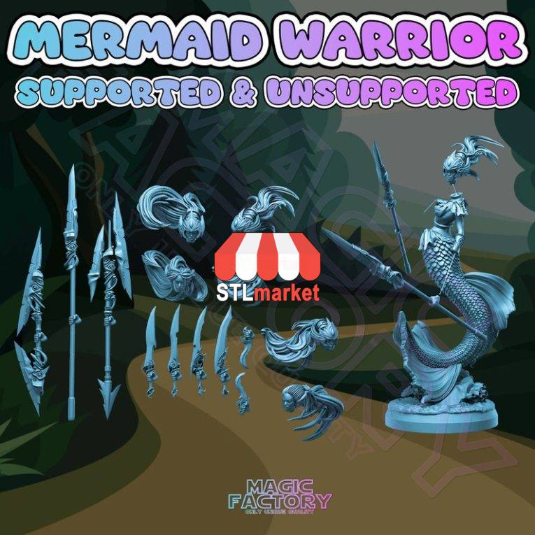 Mermaid-Warrior-Figure-STL-Model-Sexy-Mermaid-Wa_4