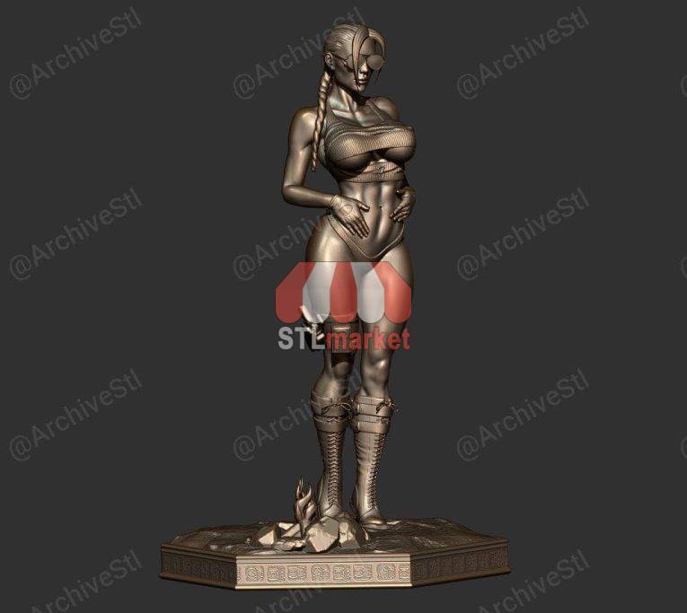 Lara Croft Cosplay Statue STL Downloader 2