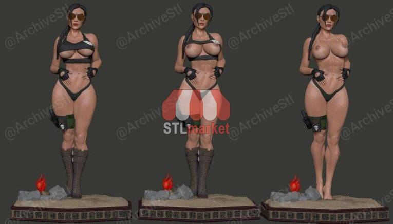 Lara Croft Cosplay Statue STL Downloader