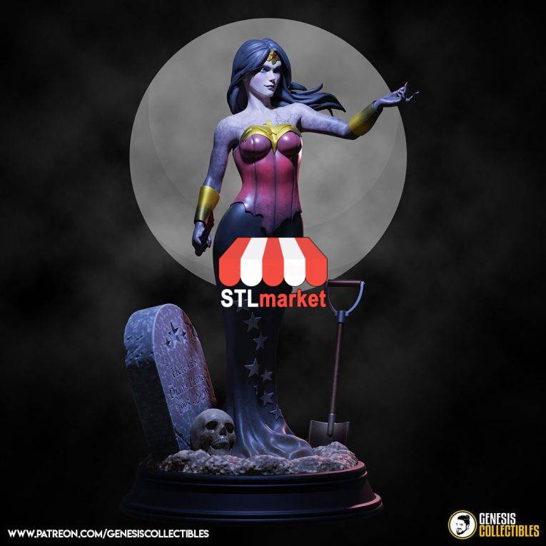 Queen Wonder Woman Halloween Variant STL Downloader 3