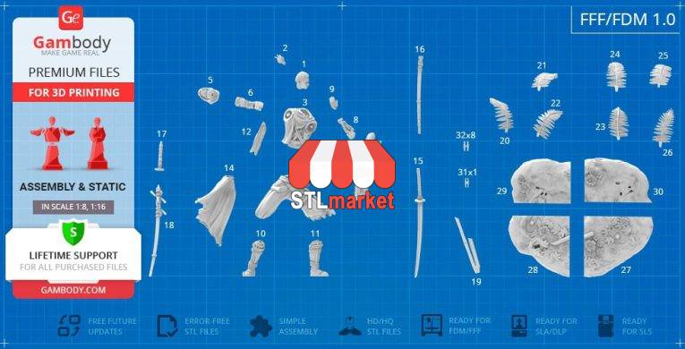 Sekiro 3D Printing Figurine STL Downloader 1